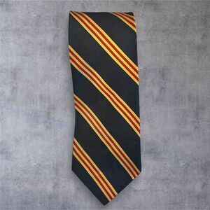 Brooks‎ Brothers Men's Silk Tie Navy Blue Red & Gold Stripes